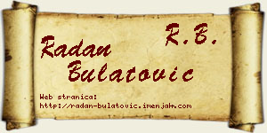 Radan Bulatović vizit kartica